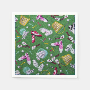 Serviette En Papier Serviettes Girly de motif de golf