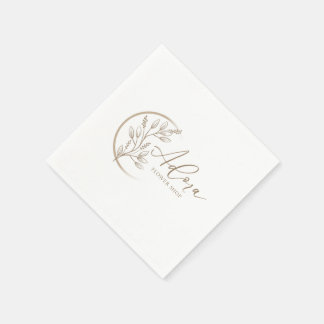Serviette En Papier Serviettes Gold | Lettre Élégante et Stylée Cheers