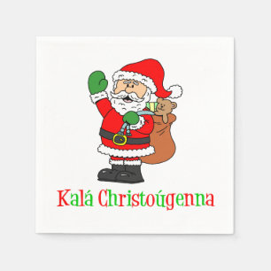 Serviette En Papier Serviettes grecques de Père Noël de Noël de Kal