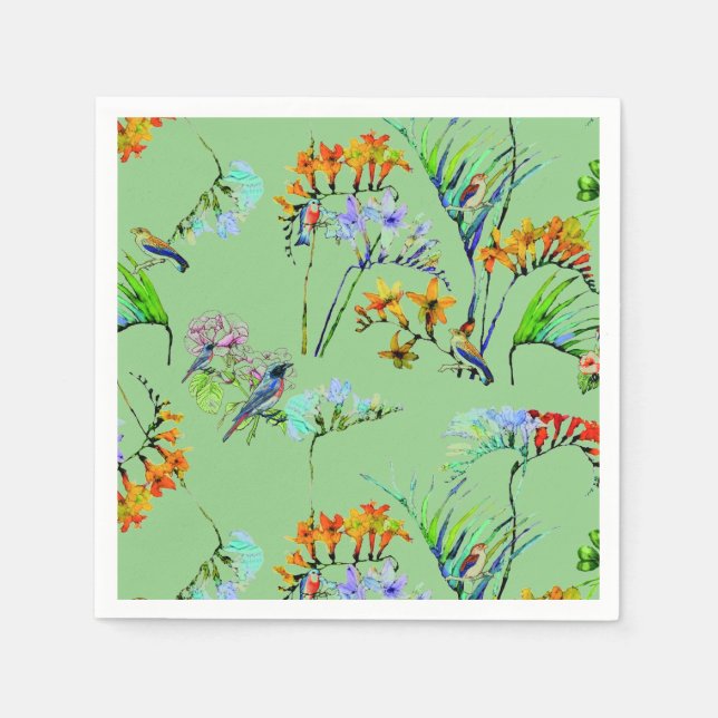 Serviette En Papier Serviettes Green Tropical Paradise Party (Devant)