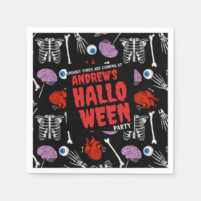 Serviette En Papier Serviettes Halloween personnalisables - Ajoutez vo (Devant)