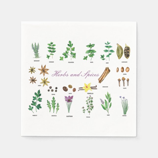 Serviette En Papier Serviettes Herbes et épices (Devant)