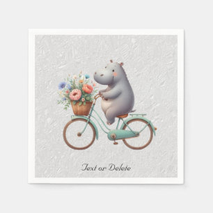 Serviette En Papier Serviettes Hippo à vélo florales