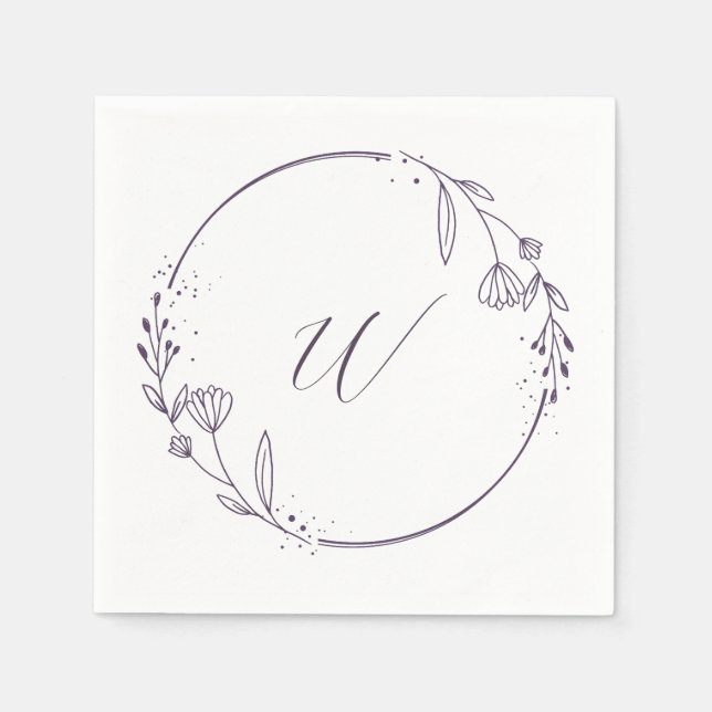 Serviette En Papier Serviettes Initiales de Réception de Mariage (Devant)