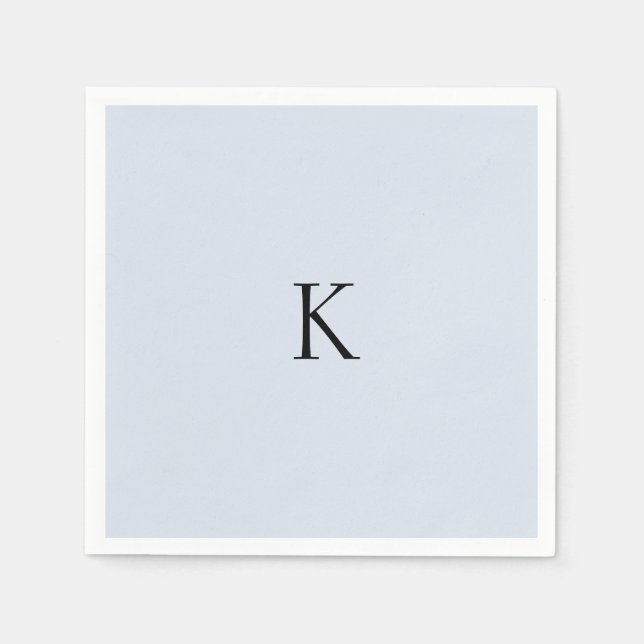 Serviette En Papier Serviettes initiales Dusty Blue Custom (Devant)