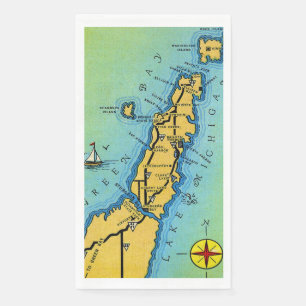 Serviette En Papier Serviettes invitées carte du comté de Door