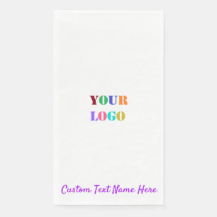 Serviette En Papier Serviettes invitées en papier avec logo et texte p