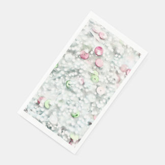 Serviette En Papier Serviettes invitées en slime pailleté blanc