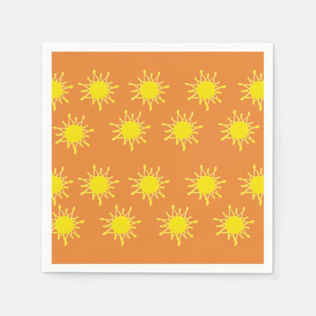 Serviette En Papier Serviettes Jaunes Sun Orange (Devant)