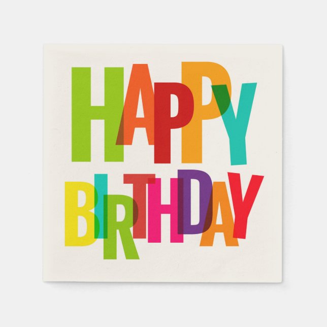Serviette En Papier Serviettes Joyeux Anniversaire (Devant)