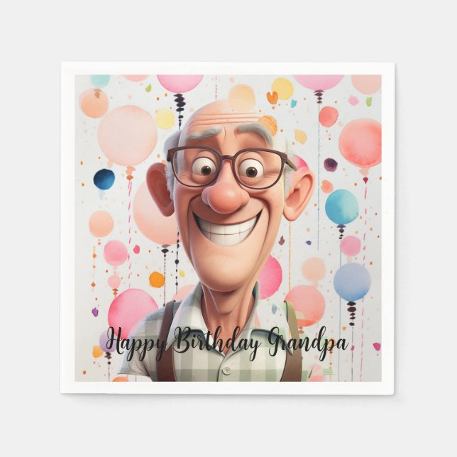 Serviette En Papier Serviettes Joyeux Anniversaire (Devant)