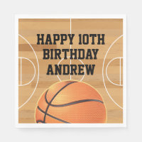 Serviettes Joyeux Anniversaire Basket-Ball Sports