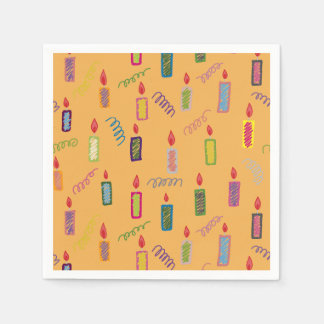 Serviette En Papier Serviettes Joyeux Anniversaire Bougies Colorées