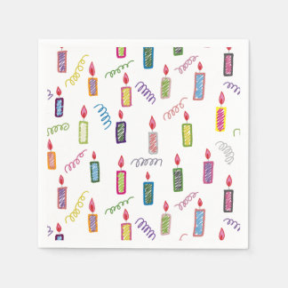 Serviette En Papier Serviettes Joyeux Anniversaire Bougies Colorées