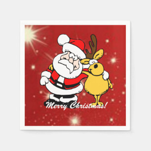 Serviette En Papier Serviettes Joyeux Noël Père Noël/Renne