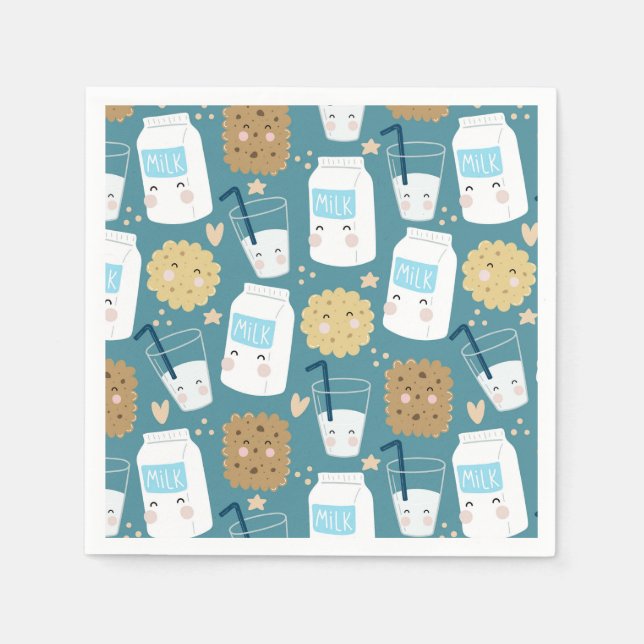 Serviette En Papier Serviettes Lait et Cookies (Devant)
