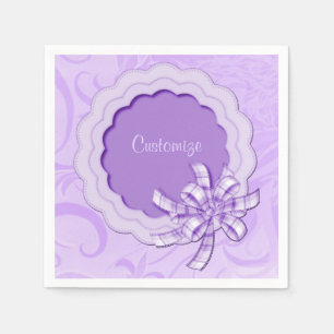 Serviette En Papier Serviettes Lilac À Frame Personnalisées