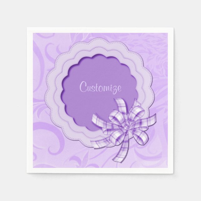 Serviette En Papier Serviettes Lilac À Frame Personnalisées (Devant)