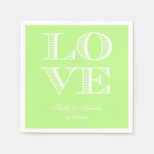 Serviette En Papier Serviettes LOVE Vert Pistache, Blanc