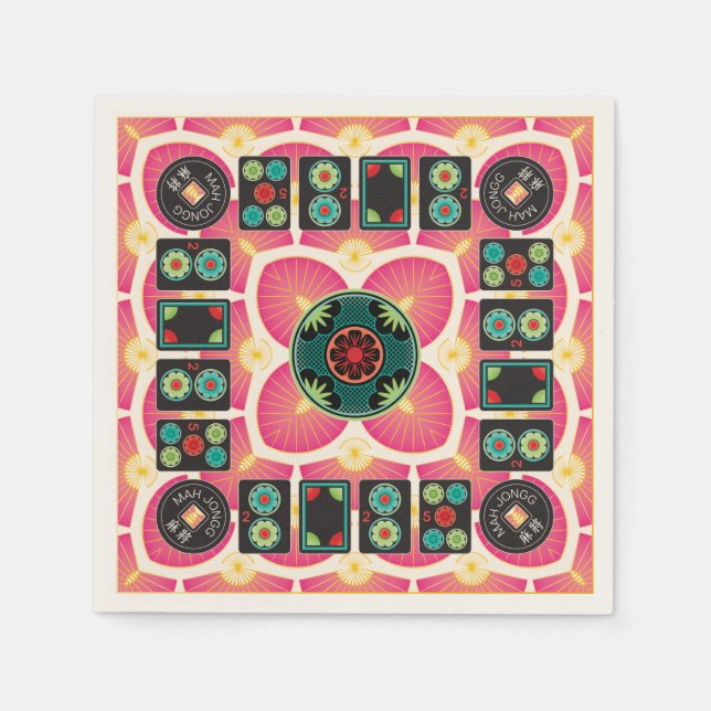 Serviette En Papier Serviettes Mah Jongg Fan 2025 (Devant)