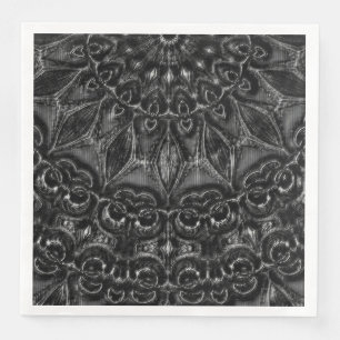 Serviette En Papier Serviettes Mandala au charbon