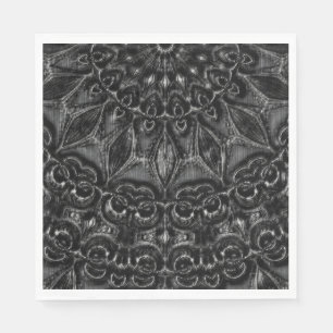 Serviette En Papier Serviettes Mandala au charbon