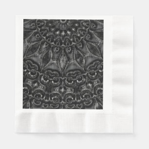 Serviette En Papier Serviettes Mandala au charbon