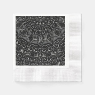 Serviette En Papier Serviettes Mandala au charbon