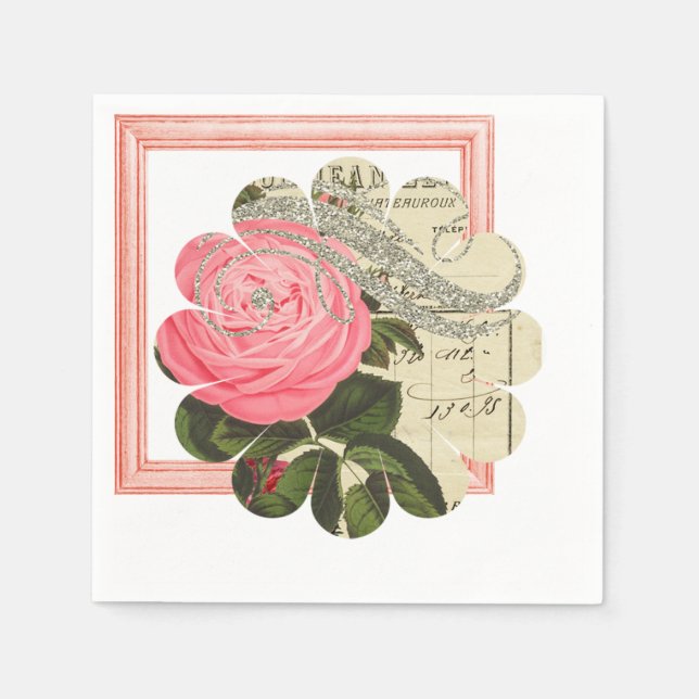 Serviette En Papier Serviettes Mariage Chic Shabby (Devant)