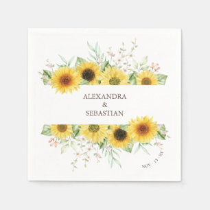 Serviette En Papier Serviettes Mariage de tournesol printemps