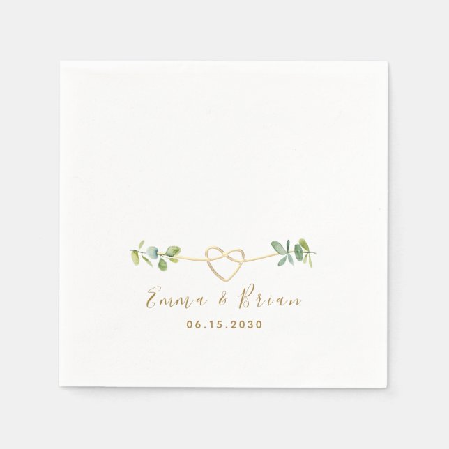 Serviette En Papier Serviettes Mariage Eucalyptus (Devant)