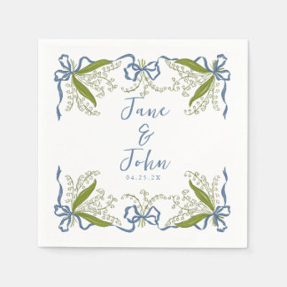 Serviette En Papier Serviettes Mariage Floral Français Personnalisées