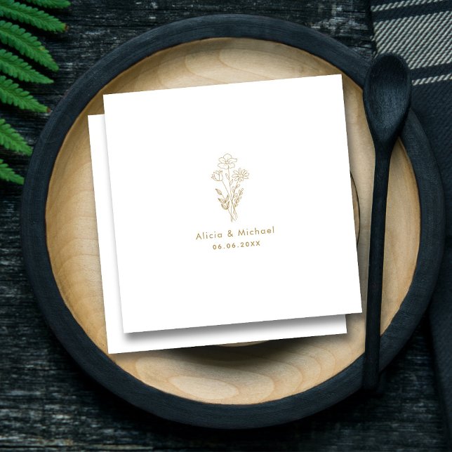 Serviette En Papier Serviettes Mariage Gold de luxe : Célébration roma (Luxury Gold Wedding Napkins _ Romantic Celebration )