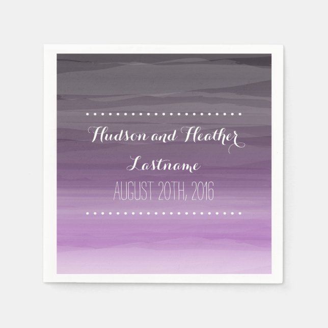 Serviette En Papier Serviettes Mariage Ombre en Plum foncé (Devant)