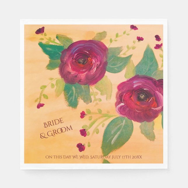 Serviette En Papier Serviettes Mariage personnalisées (Devant)