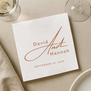 Serviette En Papier Serviettes Mariage personnalisées avec nom