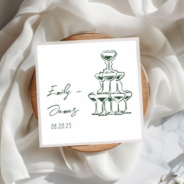 Serviette En Papier Serviettes Mariage tour Champagne à main (Créateur téléchargé)