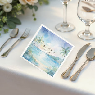 Serviette En Papier Serviettes Mariage Tropical Bliss