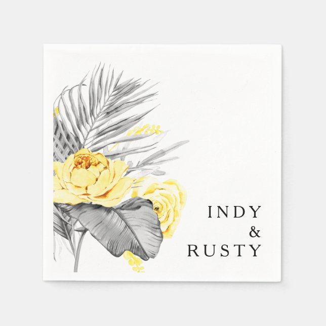 Serviette En Papier Serviettes Mariage Tropical Moderne (Devant)