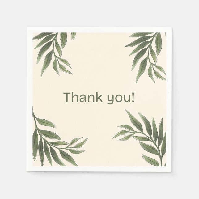 Serviette En Papier serviettes mariages à thème olive (Devant)