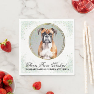 Serviette En Papier Serviettes Mariages Chien Boxer Avec Chiens Photo