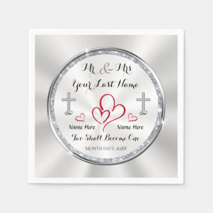 Serviette En Papier Serviettes Mariages Chrétiennes Deux Deviendront U