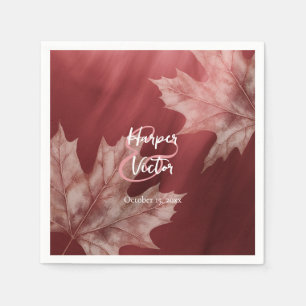 Serviette En Papier serviettes mariages de automne maroon maple feuill