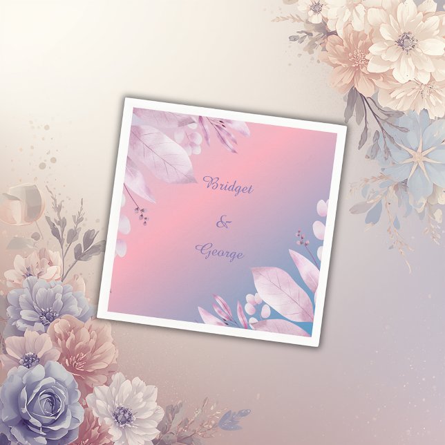 Serviette En Papier Serviettes mariages en fleur de cerisier pastel (Créateur téléchargé)