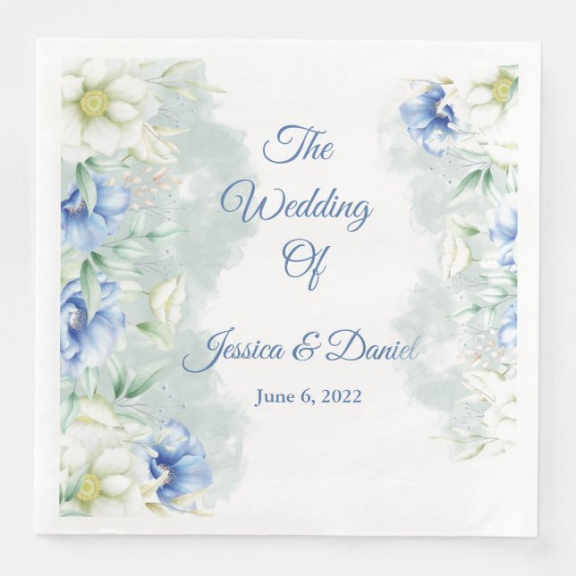 Serviette En Papier Serviettes Mariages florales (Devant)