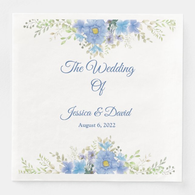 Serviette En Papier Serviettes Mariages florales (Devant)