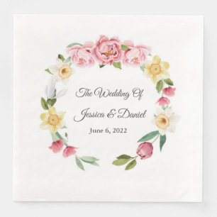 Serviette En Papier Serviettes Mariages florales