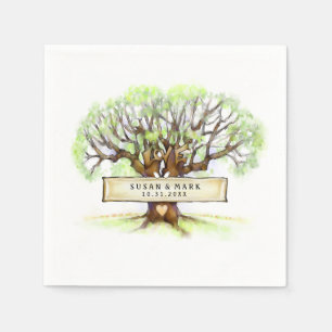 Serviette En Papier Serviettes mariages - L'arbre d'amour