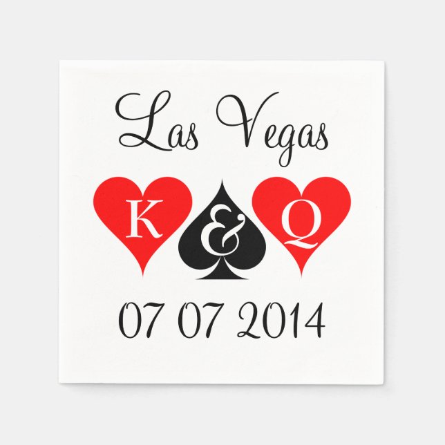 Serviette En Papier Serviettes mariages Las Vegas avec costumes monogr (Devant)