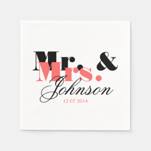 Serviette En Papier Serviettes mariages M. et Mme